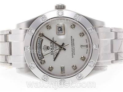 Rolex Masterpiece Swiss ETA 2836 Movement Diamond Marking with White Dial