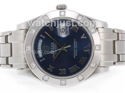 Rolex Masterpiece Swiss ETA 2836 Movement Roman Marking with Blue Dial