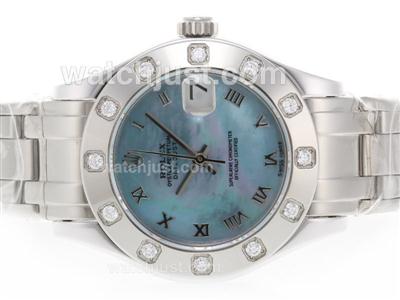 Rolex Masterpiece Swiss ETA 2836 Movement Roman Marking with Blue MOP Dial