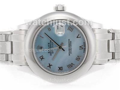 Rolex Masterpiece Swiss ETA 2836 Movement Roman Marking with Light Blue MOP Dial