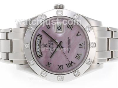 Rolex Masterpiece Swiss ETA 2836 Movement Roman Marking with Pink MOP Dial