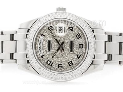 Rolex Masterpiece Swiss ETA 2836 Movement with Diamond Bezel and Dial-Number Marking