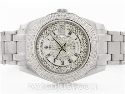 Rolex Masterpiece Swiss ETA 2836 Movement with Diamond Bezel and Dial-Roman Marking