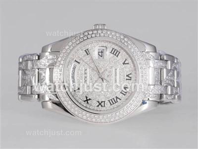 Rolex Masterpiece Swiss ETA 2836 Movement With Full Diamond Dial-Roman Marking-39mm New Version