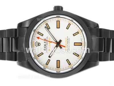 Milgauss Black-Out Swiss ETA 2836 Movement Full PVD with White Dial