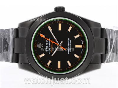 Rolex Milgauss Automatic Full PVD with Black Dial-Orange Markers
