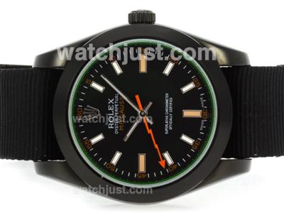 Rolex Milgauss Automatic PVD Case with Nylon Strap