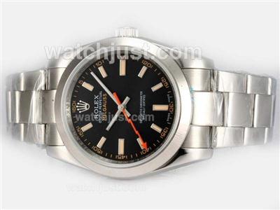 Rolex Milgauss Automatic with Black Dial-Orange Marking