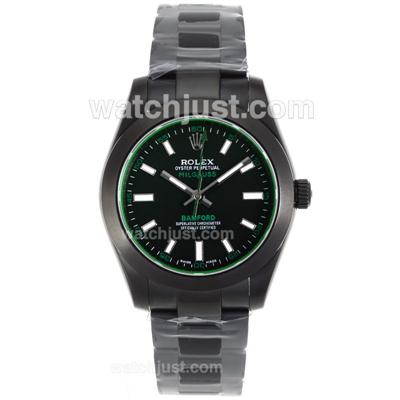 Rolex Milgauss Bamford Automatic Full PVD with Black Dial-Tinted Green Glass
