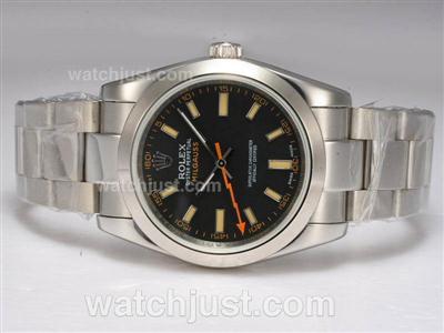 Rolex Milgauss Swiss ETA 2836 Movement with Black Dial