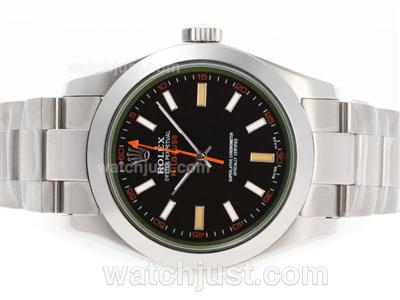 Rolex Milgauss Swiss ETA 2836 Movement with Tinted Green Sapphire-Correct Size