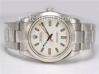 Rolex Milgauss Swiss ETA 2836 Movement with White Dial