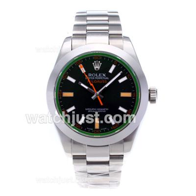 Rolex Milgauss Swiss ETA 3131 Movement with Tinted Green Sapphire S/S