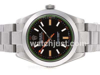 Rolex Milgauss Swiss ETA 3135 Movement with Tinted Green Sapphire