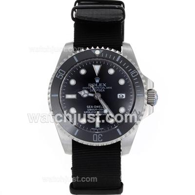 Rolex Sea-Dweller Automatic Black Ceramic Bezel and Dial with Nylon Strap-Sapphire Glass