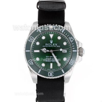 Rolex Sea-Dweller Automatic Green Ceramic Bezel and Dial with Nylon Strap-Sapphire Glass