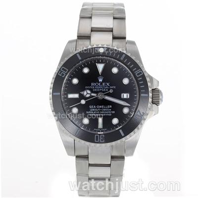 Rolex Sea-Dweller Automatic with Black Ceramic Bezel and Dial S/S-Sapphire Glass