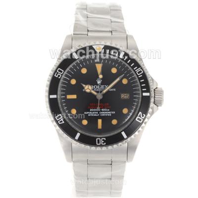 Rolex Sea-Dweller Submariner 2000 Swiss ETA 2836 Movement Orange Markers with Black Dial S/S-Vintage Edition