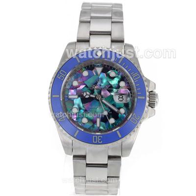 Rolex Submariner Automatic Blue Ceramic Bezel with Puzzle Style MOP Dial S/S-Sapphire Glass