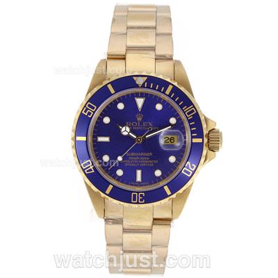 Rolex Submariner Automatic Full Gold with Blue Dial and Bezel