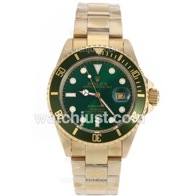 Rolex Submariner Automatic Full Gold with Green Dial and Bezel