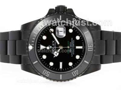 Rolex Submariner Automatic Full PVD with Black Dial-Green SUB Markers-Ceramic Bezel