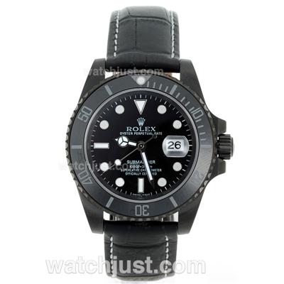 Rolex Submariner Automatic PVD Case Ceramic Bezel with Black Dial-Sapphire Glass