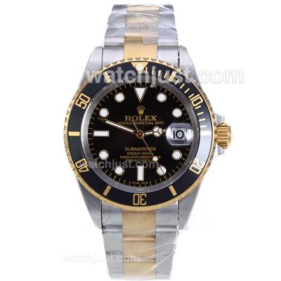 Rolex Submariner Automatic Two Tone Black Bezel with Black Dial-Sapphire Glass