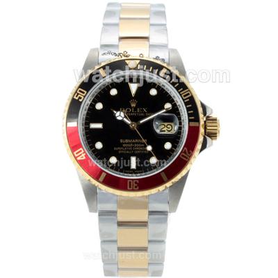 Rolex Submariner Automatic Two Tone Black/Red Bezel with Black Dial