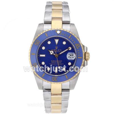 Rolex Submariner Automatic Two Tone Ceramic Bezel with Blue Dial-Lady Size