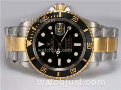 Rolex Submariner Automatic Two Tone with Black Dial and Bezel