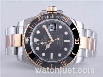 Rolex Submariner Automatic Two Tone with Black Dial-Ceramic Bezel