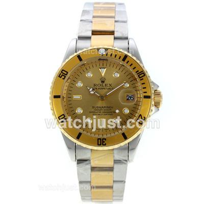 Rolex Submariner Automatic Two Tone with Golden Dial(Gift Box is Included)