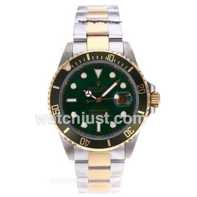 Rolex Submariner Automatic Two Tone with Green Dial and Bezel