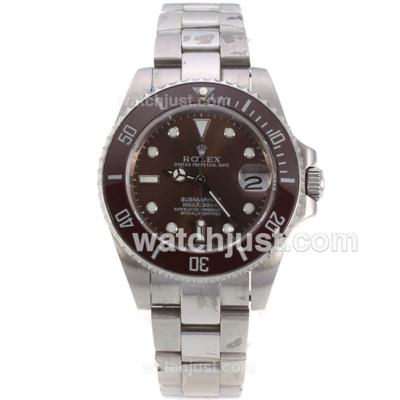 Rolex Submariner Automatic with Brown Dial and Bezel S/S-Medium Size
