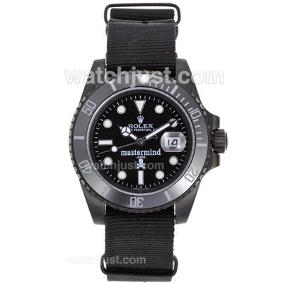 Rolex Submariner Mastermind Japan Automatic PVD Case Ceramic Bezel with Nylon Strap