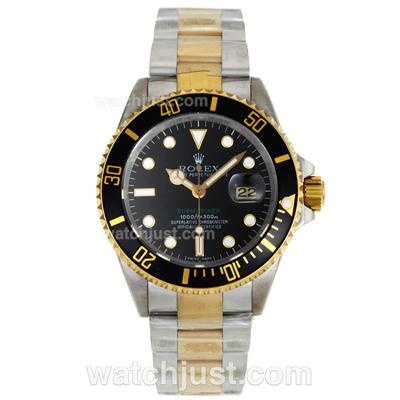 Rolex Submariner Swiss ETA 2836 Movement 14K Wrapped Gold Two Tone Case with Black Dial - Green SUB Markers