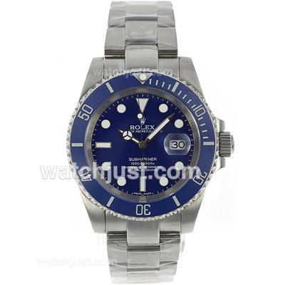 Rolex Submariner Swiss ETA 2836 Movement Blue Ceramic Bezel with Blue Dial S/S