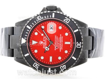 Rolex Submariner Swiss ETA 2836 Movement Full PVD with Red Dial -Bamford & Sons Limted Edition