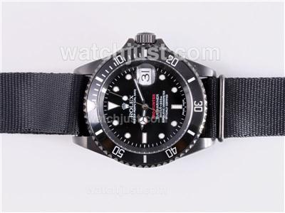 Rolex Submariner Swiss ETA 2836 Movement PVD Case with Black Nylon Strap-Pro Hunter Special Edition