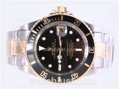 Rolex Submariner Swiss ETA 2836 Movement Two Tone with Black Dial