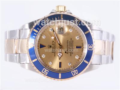 Rolex Submariner Swiss ETA 2836 Movement Two Tone with Golden Dial