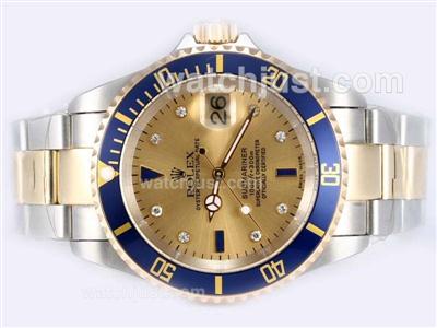 Rolex Submariner Swiss ETA 2836 Movement with 14K Wrapped Gold-Two Tone