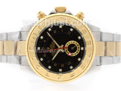 Rolex Yacht-Master II Automatic Working GMT Two Tone with Black Dial