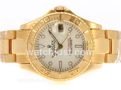 Rolex Yacht-Master Swiss ETA 2671 Movement Full Gold with Granite Dial