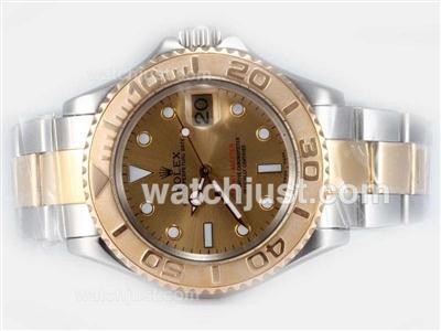 Rolex Yacht-Master Swiss ETA 2836 Movement 14K Wrapped Gold-Two Tone with Golden Dial