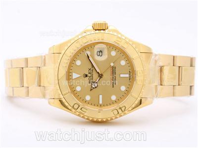 Rolex Yacht-Master Swiss ETA 2836 Movement Full Gold with Golden Dial