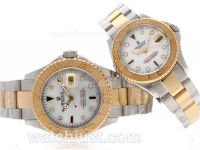 Rolex Yacht-Master Swiss ETA 2836 Movement Two Tone Diamond Markers with MOP Dial