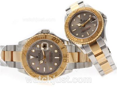 Rolex Yacht-Master Swiss ETA 2836 Movement Two Tone with Gray Dial