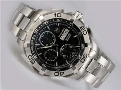 Tag Heuer Carrera Black Dial And Rubber Strap Replica Watch TAG7394